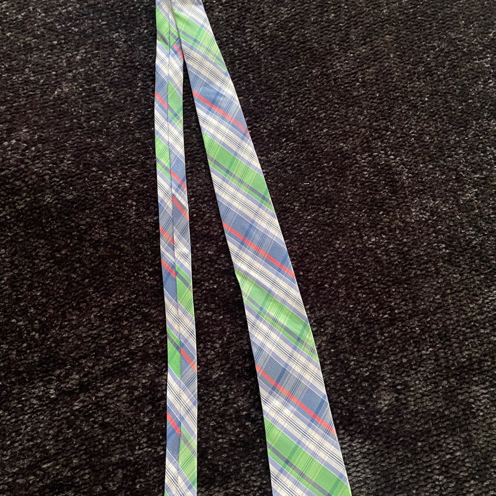 Nautica Green and Blue Plaid Tie